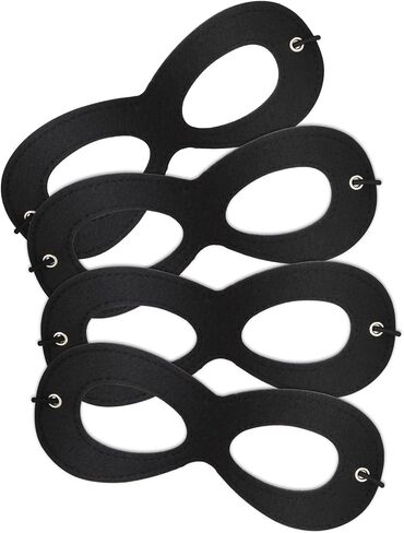AIMIKE 2Pcs Superhero Masks, Black Felt Eye Masks, Halloween Dress Up Masks, Adjustable Half Masks with Elastic Rope - Great Party Cosplay Accessory in Kuwait