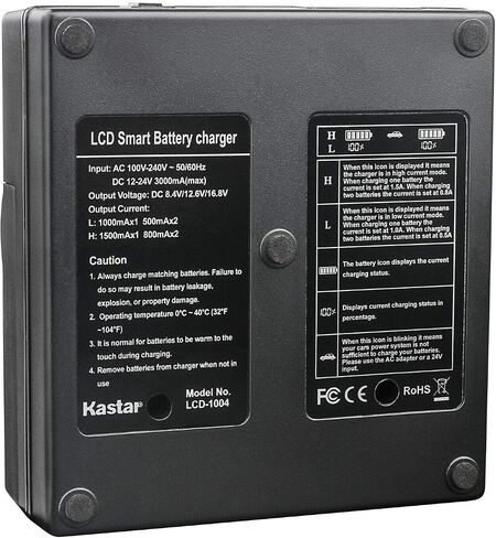 Kastar 3-Pack LPE4 Battery 11.1V 4400mAh and AC LCD Dual Fast Charger Compatible with Canon LP-E4 LPE4, US 5751B002 Battery, Canon LC-E4 LC-E4N Charger, Canon EOS 1D Mark IV, Mark 4 Camera in Saudi Arabia