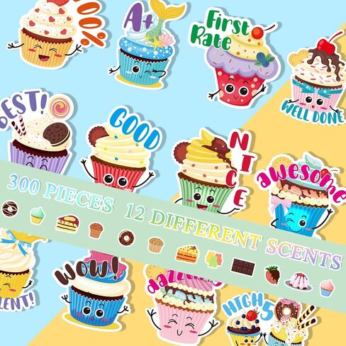 Jetec 300 Pcs Scratch and Sniff Sticker for Kids Smelly Scented Motivational Reward Stickers Teacher Incentive Positive Decal for Student Classroom Chart School Supplies(Fruity) in Saudi Arabia