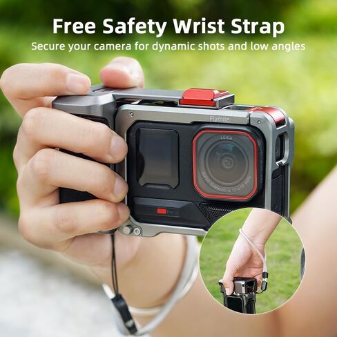Camera Grip Holder Set,Camera cage Set for Insta360 Ace Pro2/Ace Pro with Shutter Button,Lens Cap, Strap in Saudi Arabia