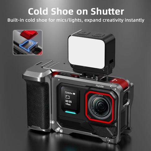 Camera Grip Holder Set,Camera cage Set for Insta360 Ace Pro2/Ace Pro with Shutter Button,Lens Cap, Strap in Saudi Arabia