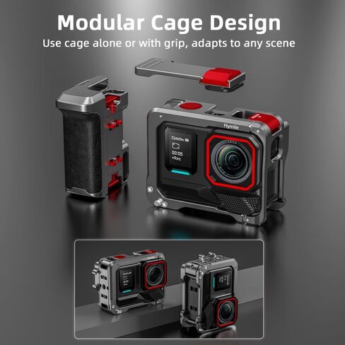 Camera Grip Holder Set,Camera cage Set for Insta360 Ace Pro2/Ace Pro with Shutter Button,Lens Cap, Strap in Saudi Arabia