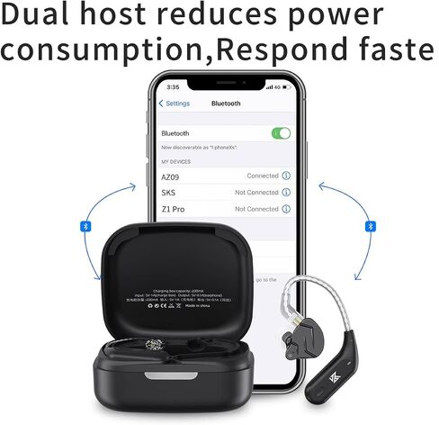 AZ09 PRO Bluetooth Ear Hook Wireless Accessories Bluetooth Adapter Headphones Suitable for KZ Zas Zax ZS10 Pro and Other 0.78 0.78mm 2Pin C-pin Headphones in Saudi Arabia
