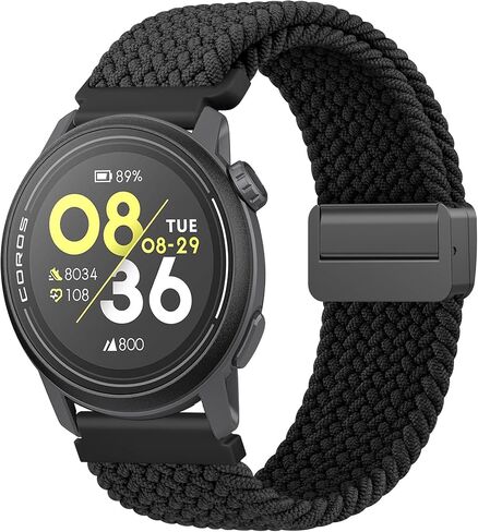 Magnetic Braided Bands for Coros Pace 3 / Pace Pro/Apex 2 Pro/Apex Pro/Apex 46mm Watch Band, Soft Nylon Braided Elastic Replacement Strap for Women Men in Saudi Arabia