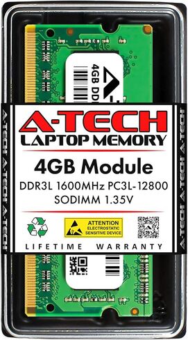 A-Tech 4GB RAM لـ Toshiba Satellite C55D-A5120 ، C675D-S7109 ، E45T-B4106 ، L755-S5154 ، L855D-S5117 ، P755-S5270 ، S855-S5254 ، S855-S5378 | DDR3 1600MHz PC3-12800 SODIMM 1.35V ترقية الذاكرة in Kuwait