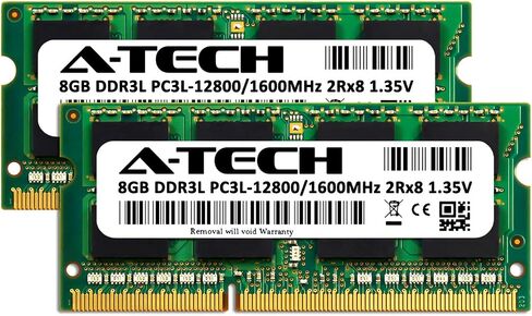 A-Tech 16GB (2 × 8GB) ذاكرة الوصول العشوائي لـ Panasonic Toughbook 53 MK3 CF-53 | DDR3 1600MHz SODIMM PC3-12800 204-PIN طقم ترقية الذاكرة in Kuwait