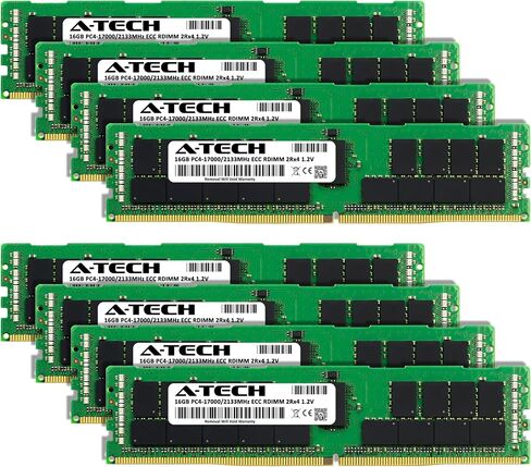 A -Tech 128GB KIT (8x16GB) ذاكرة ذاكرة ذاكرة Dell R630 - DDR4 2133MHz PC4-17000 ECC مسجل RDIMM 2RX4 1.2V - خادم in Kuwait
