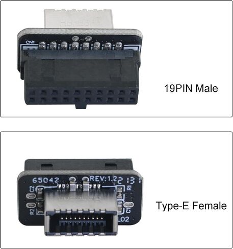 73S Motherboard USB3.019P 20P إلى النوع E 90 درجة محول الهيكل الأمامي توصيل TYPEC في محول اللوحة الأمامية المنفذ in Kuwait