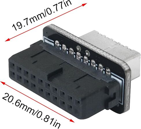 73S Motherboard USB3.019P 20P إلى النوع E 90 درجة محول الهيكل الأمامي توصيل TYPEC في محول اللوحة الأمامية المنفذ in Kuwait