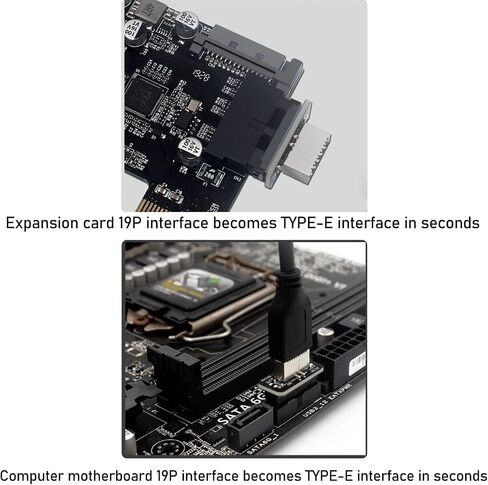 73S Motherboard USB3.019P 20P إلى النوع E 90 درجة محول الهيكل الأمامي توصيل TYPEC في محول اللوحة الأمامية المنفذ in Kuwait