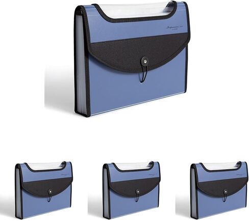 U Brands Expandable Blue 13-Pocket Performance Poly File Folder, Office Supplies, with Clear View Top in Kuwait