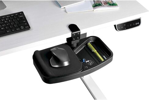 Tripp Lite Under Desk Storage Tray Clamp-On Storage Tray W Mouse Pad ، Wrist Rest-Office Desk Organizer 360 Debivel 5 Andress Ordranty (DMUDSC) in Saudi Arabia
