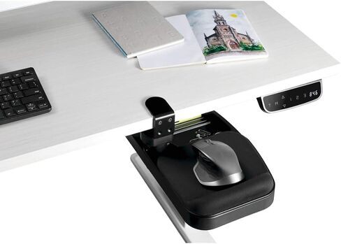 Tripp Lite Under Desk Storage Tray Clamp-On Storage Tray W Mouse Pad ، Wrist Rest-Office Desk Organizer 360 Debivel 5 Andress Ordranty (DMUDSC) in Saudi Arabia