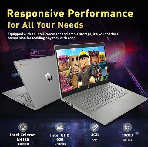 HP Chromebook 15.6 "HD LAPHISH LAPPOP لأعمال الطلاب ، معالج Intel N200 رباعي النواة ، ذاكرة الوصول العشوائي 8GB ، تخزين 320 جيجا بايت (64 جيجابايت من EMMC + 256GB) ، كاميرا الويب ، WIFI ، بطارية طويلة ، OS Chrome + HubxcelAccessory in Saudi Arabia
