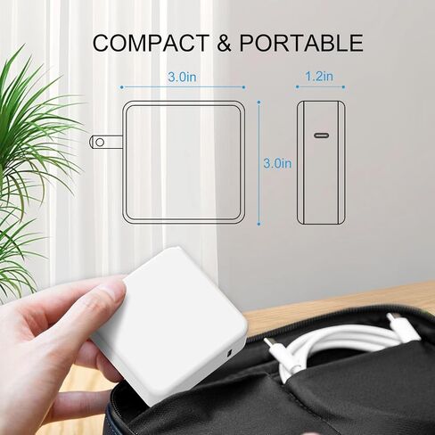 96W USB C Fast Charger Power Adapter متوافق مع كتاب MAC الجديد AIR 13 بوصة MACBOOK PRO 16 "2021 2020 2019 ، شمل 6.6 قدم كابل USB C. in Kuwait