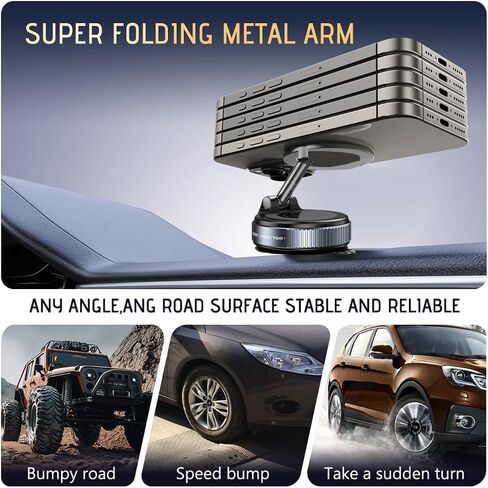 DERUN TRADING Premium Rotating Black Vacuum Magnetic Car Cell Phone Holder, 360° Rotating, Suitable for Men and Women in car/Gym/Mobile Phone Navigation Magnetic Holder/iPhone/Android.. in Saudi Arabia