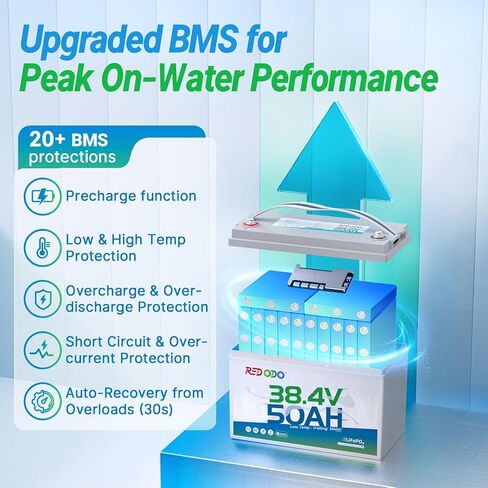Redodo 4 Pack 12V 100ah LifePo4 بطارية ، بطاريات دورة عميقة مع 100A BMS ، المجموعة 31 بطاريات لمدة 10 سنوات مدى الحياة ، 4000-15000 دورة ، مثالية للربع ، المنزل الشمسي ، محرك التصيد ، البحرية ، القارب in Saudi Arabia