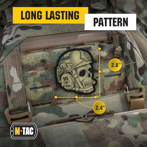 M -TAC Morale Patches 3D PVC - تصحيحات جمجمة المشغل التكتيكي للسترة ، حقائب الظهر ، القبعات - التصحيح العسكري التكتيكي مع دعم ربط الخطاف (الزيتون الداكن) in Kuwait