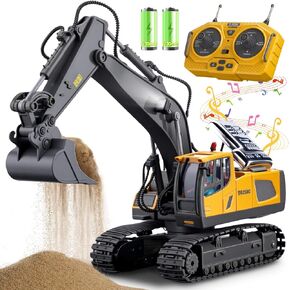 Samtop Remote Control Excavator Toys, 11 Channel 1:20 RC Construction Vehicles, 680° Rotation Hydraulic Car Toys for 4 5 6 7 8 9 10 Year Old Boys Kids, RC Truck Digger Toy Christmas Birthday Gifts in Kuwait