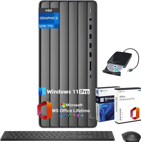 HP Envy Desktop PC ، Intel I7-14700 (حتى 5.4 جيجا هرتز) ، Intel UHD Graphics 770 ، Windows 11 Pro ، Microsoft Office Pro Lifetime ، محرك أقراص DVD الخارجي (64 جيجابايت ذاكرة الوصول العشوائي in Saudi Arabia