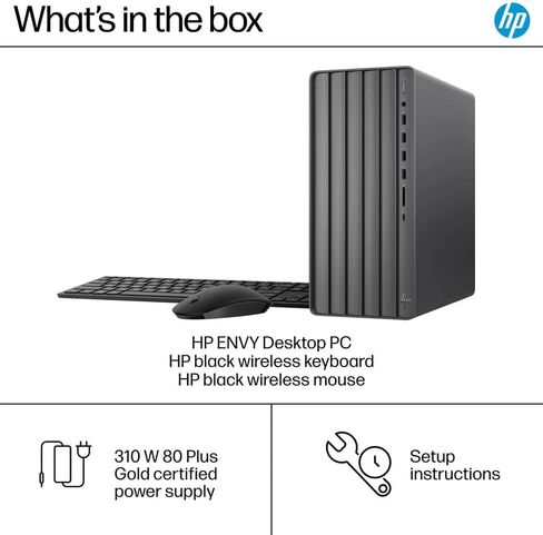 HP Envy Desktop PC ، Intel I7-14700 (حتى 5.4 جيجا هرتز) ، Intel UHD Graphics 770 ، Windows 11 Pro ، Microsoft Office Pro Lifetime ، محرك أقراص DVD الخارجي (64 جيجابايت ذاكرة الوصول العشوائي in Saudi Arabia