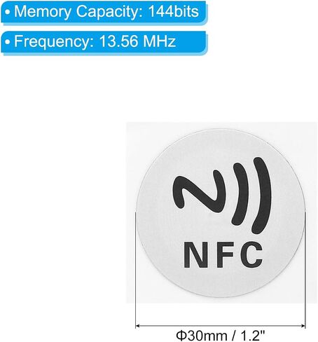 PATIKIL NFC Stickers, 20 Pack NTAG213 Tag Sticker 144 Bytes Memory Fully Programmable Blank Round 30mm/1.2" Dia NFC Tags for Phone, NFC-Enabled Device, White in Saudi Arabia