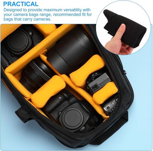 PATIKIL Camera Bag Divider, 4Pcs 6.5"x6.3"x0.55" Shockproof Camera Bag Inserts Separator Pad Protective Lens for Nikon Camera DSLR Protect Bag Organizer Universal Divider Cushion, Gray in Saudi Arabia