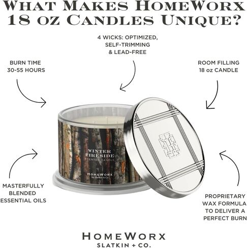 HomeWorx by Harry Slatkin Christmas Joy 4 Wick Candle 18 oz, Notes of Sparkling Orange, Holiday Spice Blend, Cranberry, Blue Spruce in Kuwait