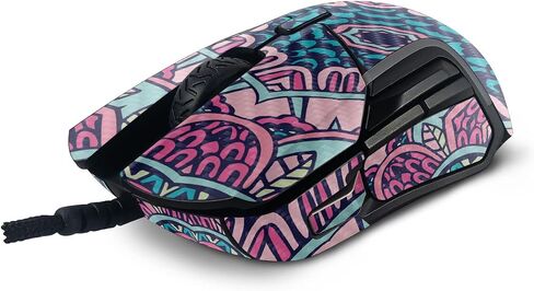 Mayyskins Carbon Carbon Confiber Tivers مع منافسة الفولاذ 5 Gaming Mouse - Tribal Mandala | واقي ، دائم من ألياف الكربون المحكم | من السهل تطبيق وتغيير الأنماط | صنع في الولايات المتحدة in Saudi Arabia