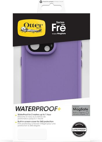 Otterbox iPhone 15 Lifeproof Fre Waterproof Rustproof Prackproof Case المتوافقة مع Magsafe Black in Saudi Arabia