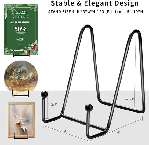 12 Pack 6"Plate Stands for Display,Metal Plate Holders Display Stands Can Be Used for Picture Stands,Book Stands for Display,Plate Display Stands,Easel,Photo Frame Stands,Plaque Stands,Desktop Stand. in Kuwait