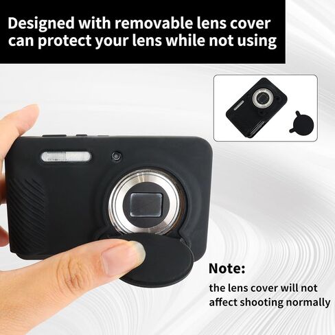 علبة Muziri Kinokoo لـ Kodak Pixpro FZ55 ، غطاء واقي من السيليكون الناعم للكاميرا الرقمية Pixpro FZ55 - مع غطاء عدسة قابلة للإزالة - Slim Fit & Anti -Scratch - Off White in Saudi Arabia