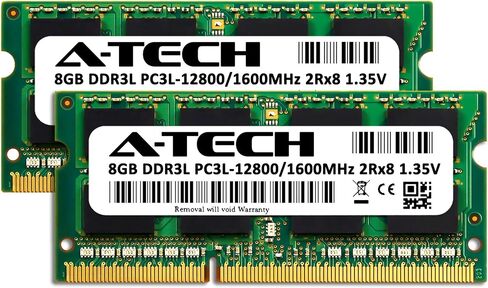 A-Tech 16GB (2x8GB) RAM لـ HP Pavilion 23-Q112 | DDR3L 1600MHz PC3-12800 NON ECC SOC-DIMM 2RX8 1.35V-مجموعة محمول وترقية لذاكرة الكمبيوتر المحمول in Saudi Arabia