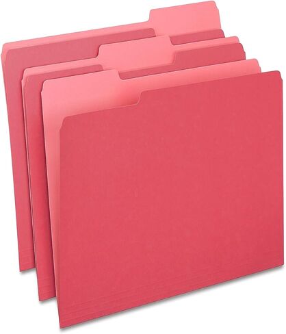Staples File Folders, 1/3 Cut, Letter Size, Red, 100/Box in Saudi Arabia