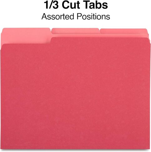 Staples File Folders, 1/3 Cut, Letter Size, Red, 100/Box in Saudi Arabia
