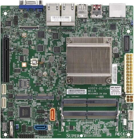 Supermicro A3Sev-2C-LN4 اللوحة الأم-Mini Itx ، Elkhard Lake Atom included Soc BGA in Saudi Arabia