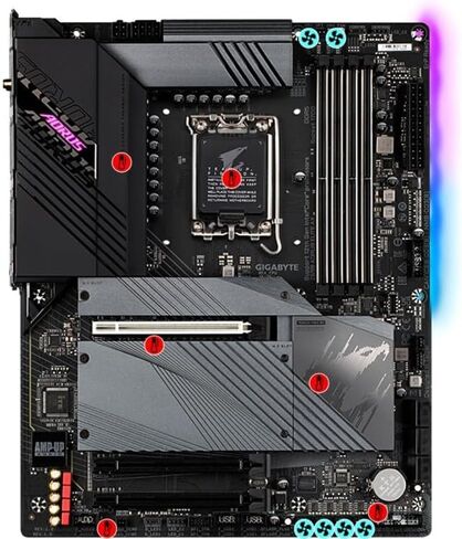 Gigabyte Z690 Aorus Elite AX (LGA 1700/ Intel Z690/ ATX/ DDR5/ Quad M.2/ PCIE 5.0/ USB 3.2 Gen2x2 Type-C/ WiFi 6/ 2.5GBE LAN/ Gaming Motherboard) (متجدد) in Kuwait