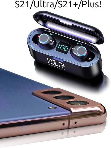 Bluetooth اللاسلكي 5.3 سماعات أذن لجميع Samsung Galaxy S25 S24 S23 S22 S21 S20 و Fe Plus Editions 5G Galaxy Z Flip6،5،4،3،2 editions / IPX7 مقاومة للماء 2000MAH 150Hour Powerbank Case in Kuwait