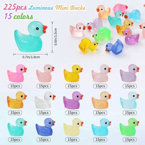 LOUHUA Mini Ducks 220 Pack Tiny Duck Figurines Bulk for Miniature Dollhouse Decor Accessories Garden Aquarium Potted Ornament Party Toys DIY Craft Office Classroom Activity to Hide in Kuwait