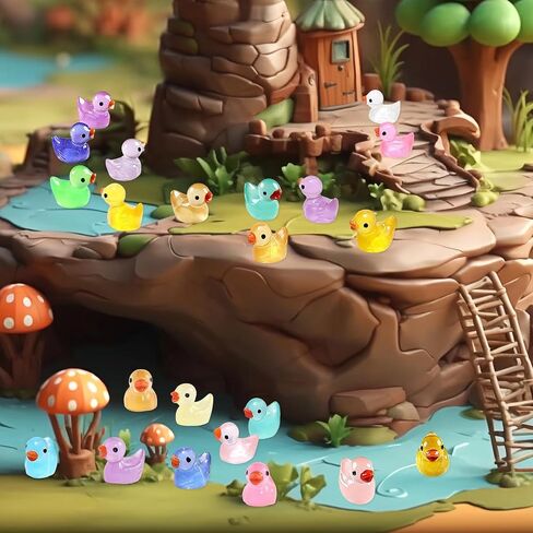LOUHUA Mini Ducks 220 Pack Tiny Duck Figurines Bulk for Miniature Dollhouse Decor Accessories Garden Aquarium Potted Ornament Party Toys DIY Craft Office Classroom Activity to Hide in Kuwait