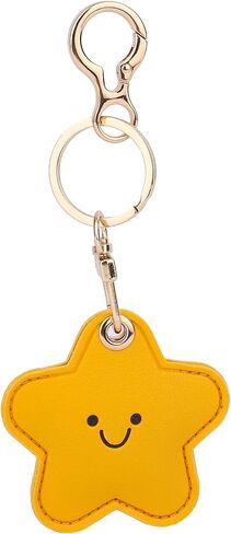 Cute Star Leather Keychain Holder, Waterproof Anti-Scratch Hidden GPS Tracker Case Cover Key chain with KeyRing Compatible with Airtag for Wallet Keys Bag Pet Backpack in Saudi Arabia