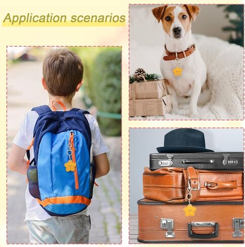 Cute Star Leather Keychain Holder, Waterproof Anti-Scratch Hidden GPS Tracker Case Cover Key chain with KeyRing Compatible with Airtag for Wallet Keys Bag Pet Backpack in Saudi Arabia