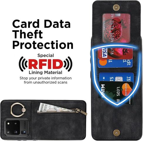 Asuwish Phone Case for Samsung Galaxy S20 Ultra 5G Wallet Wover مع واقي الشاشة وحامل بطاقة RFID RING RING LEATHERSESS S20ULTRA 20S S 20 A20 S2O 20ULTRA G5 نساء الرجال الأسود in Kuwait