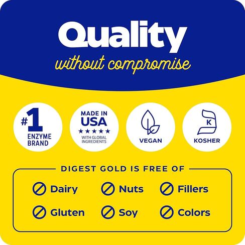 Enzymedica Digest Gold + ATPro, Maximum Strength Enzyme Formula, Prevents Bloating and Gas, 14 Key Enzymes Including Amylase, Protease, Lipase and Lactase, 90 Capsules in Kuwait