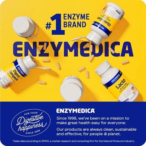 Enzymedica Digest Gold + ATPro, Maximum Strength Enzyme Formula, Prevents Bloating and Gas, 14 Key Enzymes Including Amylase, Protease, Lipase and Lactase, 90 Capsules in Kuwait