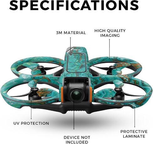 الجلد بدون طيار متوافق مع DJI Avata 2 (2024) - Ripple الفيروز - غطاء ملصق Premium 3M فينيل الواقي - يسهل تطبيقه | مصنوع في الولايات المتحدة الأمريكية من قبل Mayyskins in Saudi Arabia
