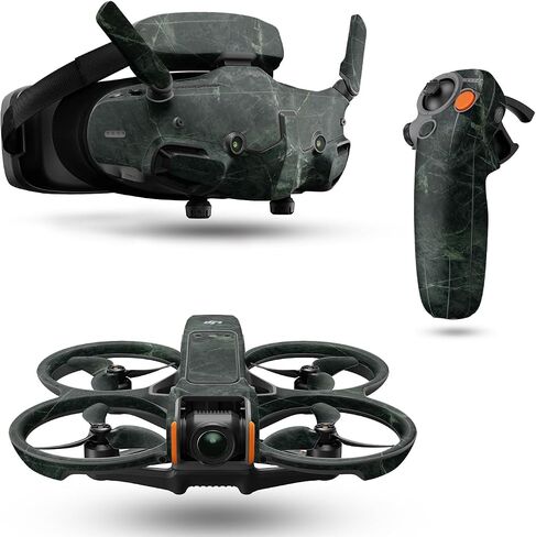DRONE SNOOD متوافق مع DJI AVATA 2 BUNDLE (2024) - Green Marble - Premium 3M Vinyl Protction Wrap Cover - يسهل تطبيقه | مصنوع في الولايات المتحدة الأمريكية من قبل Mayyskins in Kuwait