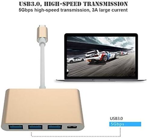 USB3.0, 5Gbps High-Speed Transmission Type C to USB 3.1/PD+3USB 3.0 HUB Adapter USB Type C Hub (Color : Silver) (Silver) in Saudi Arabia