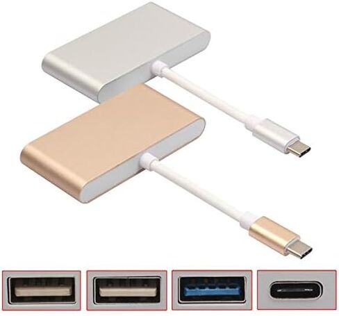USB3.0, 5Gbps High-Speed Transmission Type C to USB 3.1/PD+3USB 3.0 HUB Adapter USB Type C Hub (Color : Silver) (Silver) in Saudi Arabia