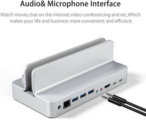 USB C Hub مع حامل حامل قابل للتعديل نوع C إلى USB3.0 RJ45 PD Dock HDMI محول المتوافق مع ملحقات الكمبيوتر الشخصي in Saudi Arabia